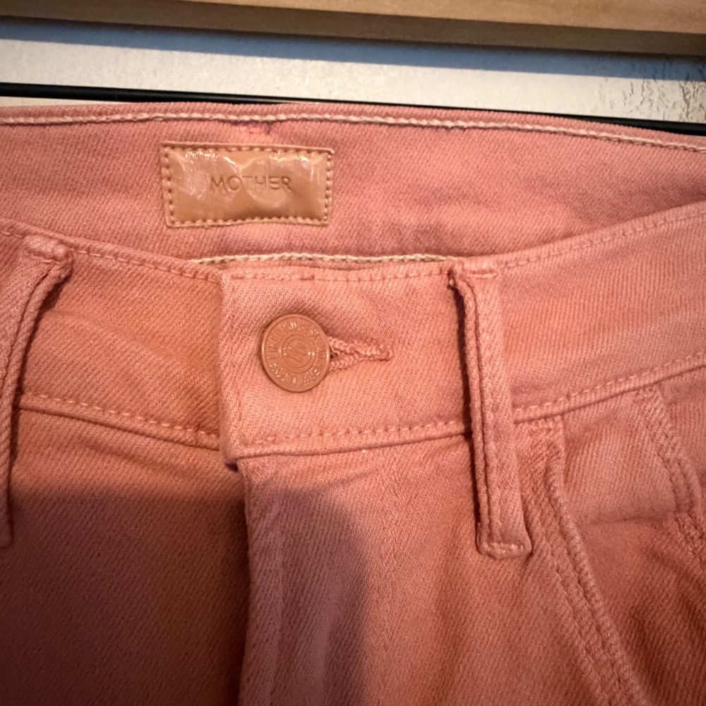Mother jeans The Stash Mid Rise Dazzler Ankle Second Chance 26 pink casual - Picture 3 of 7